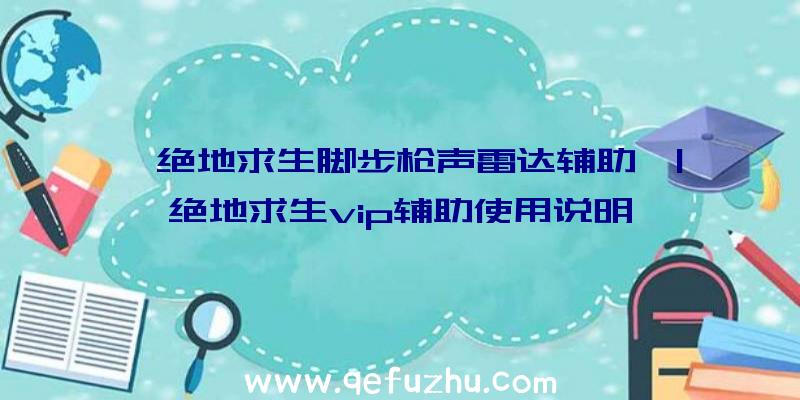 「绝地求生脚步枪声雷达辅助」|绝地求生vip辅助使用说明